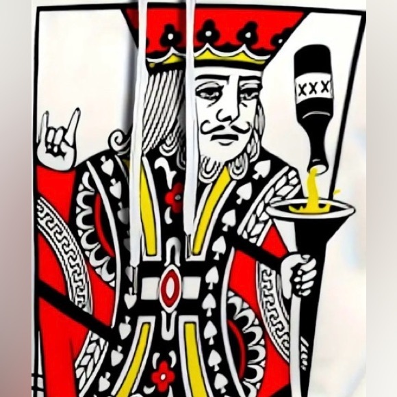 2 Piece: Poker King Print, Hoodie Tracksuit, NWOT - Picture 4 of 5